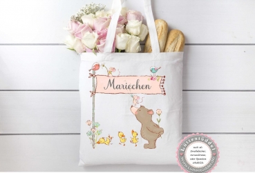 Bärchen Tasche Wechselwäsche Wechselkleidung (personalisiert) für Kindergarten  Wunschname KITA Kindergarten Einschulung Lüttentüddel®
